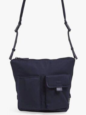 Vera Bradley Cotton Utility Bucket Crossbody Purse (Classic Navy)